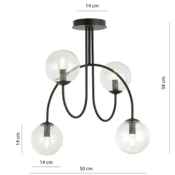 Sklep Kaja Lampa sufitowa z czterema kulistymi kloszami 1286/4A z serii ARCHI Shop
