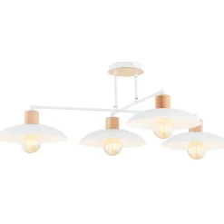 Sklep Kaja Lampa sufitowa z drewnianymi oprawkami 1319/4 KOBE | Kaja Oświetlenie biały Clearance