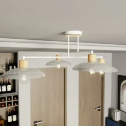 Sklep Kaja Lampa sufitowa z drewnianymi oprawkami 1319/4 KOBE | Kaja Oświetlenie biały Clearance