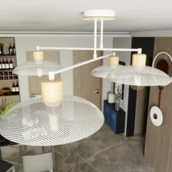 Sklep Kaja Lampa sufitowa z drewnianymi oprawkami 1319/4 KOBE | Kaja Oświetlenie biały Clearance