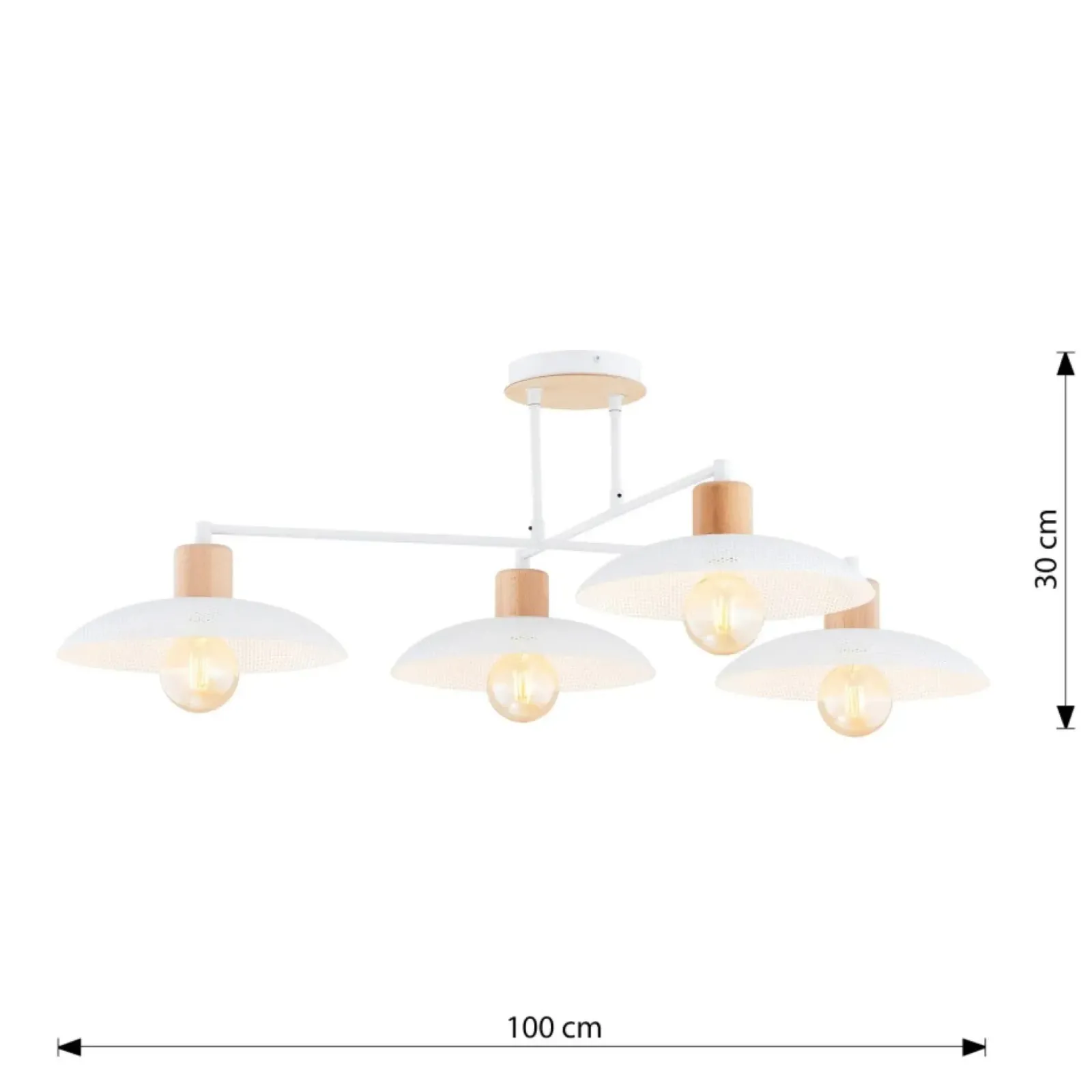 Sklep Kaja Lampa sufitowa z drewnianymi oprawkami 1319/4 KOBE | Kaja Oświetlenie biały Clearance