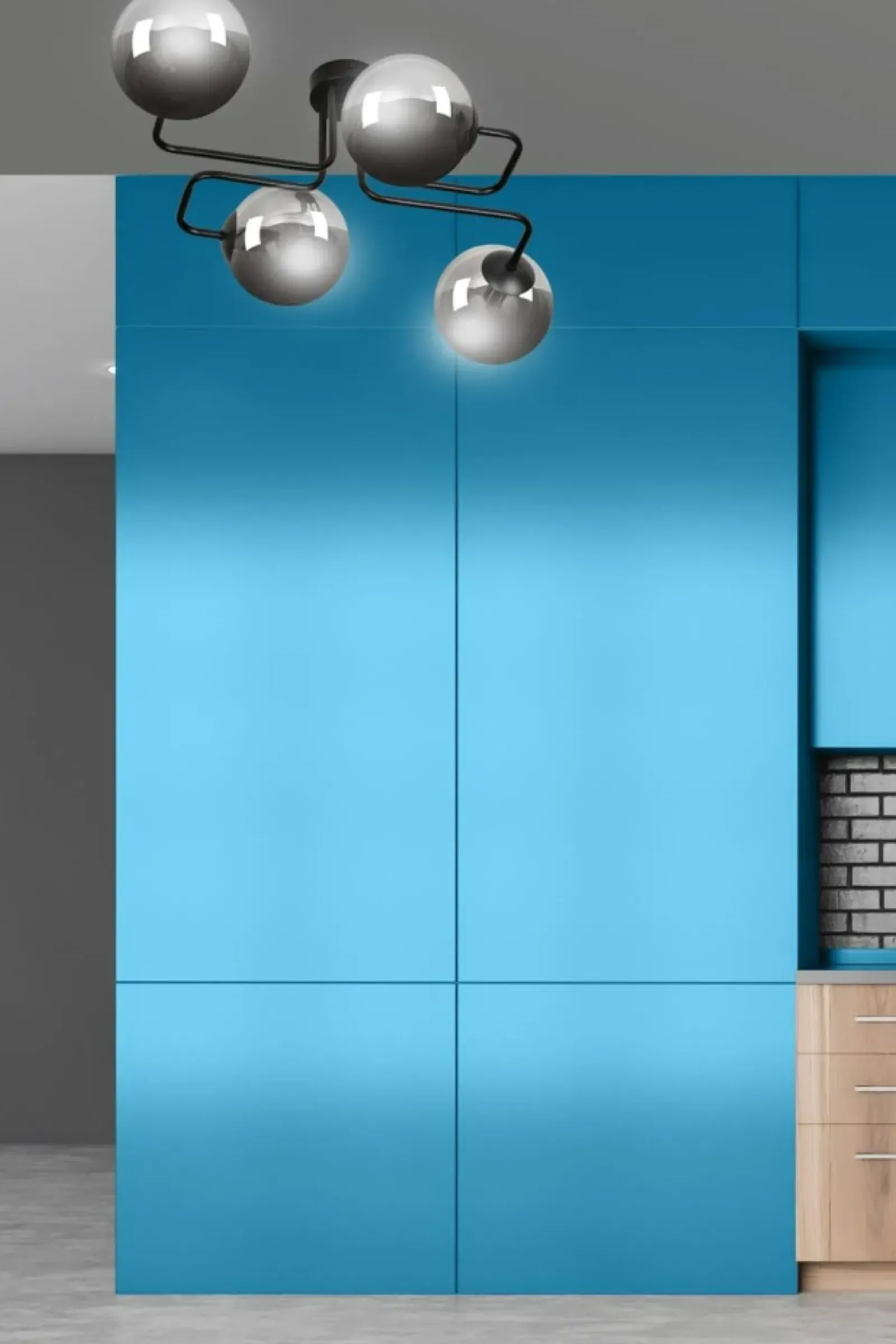 Sklep Kaja Lampa sufitowa z grafitowymi kulistymi kloszami 832/4 | Kaja Fashion