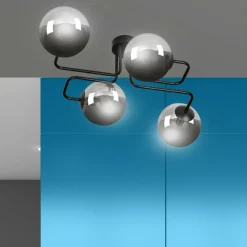 Sklep Kaja Lampa sufitowa z grafitowymi kulistymi kloszami 832/4 | Kaja Fashion