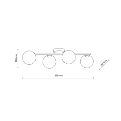 Sklep Kaja Lampa sufitowa z grafitowymi kloszami TK 6856 ESTERA BLACK | Kaja Shop