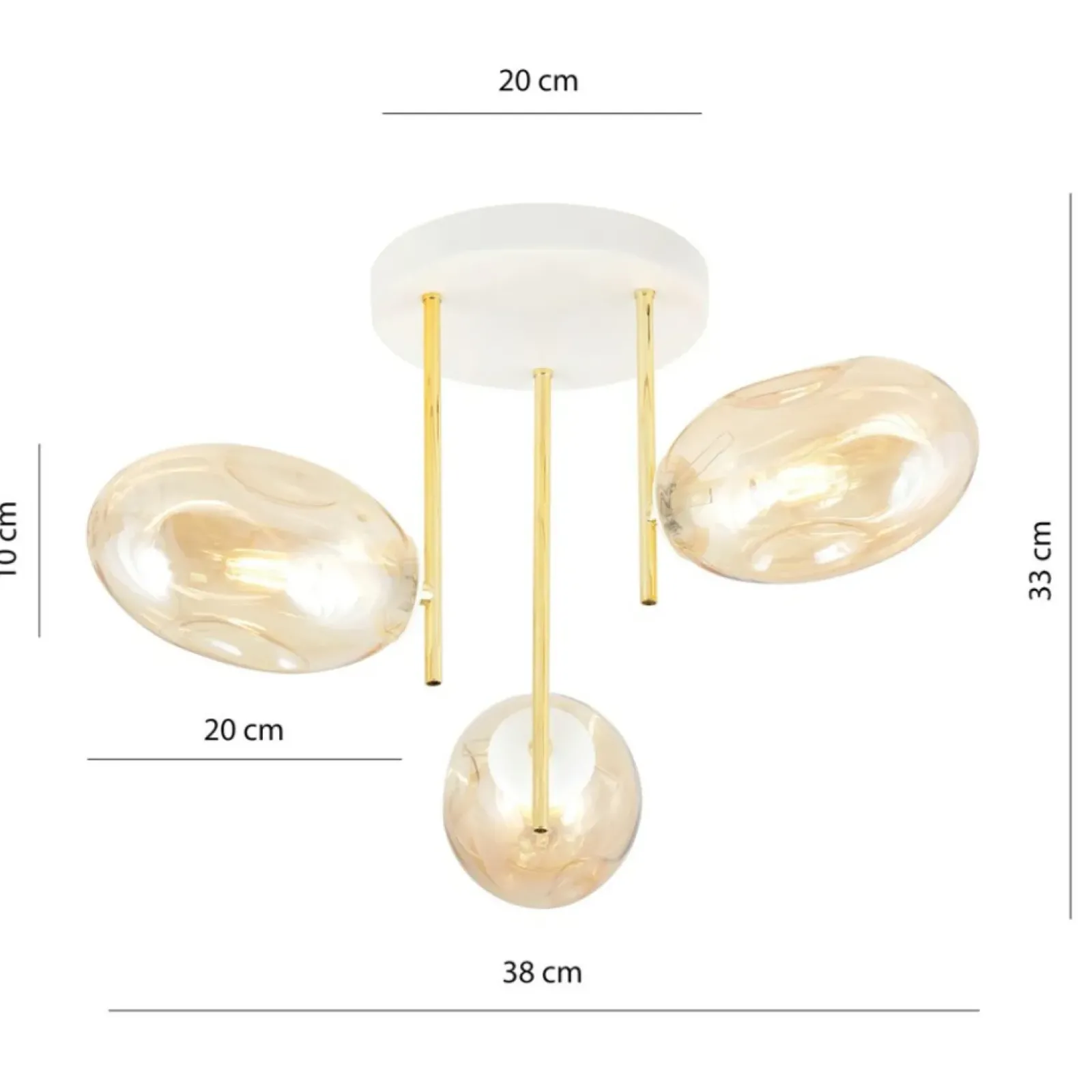Sklep Kaja Lampa sufitowa z kloszami w kolorze miodowym 1278/3 z serii ARGO Fashion