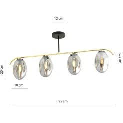 Sklep Kaja Lampa sufitowa z kloszami w kolorze grafitowym 1280/4 z serii FINES Sale