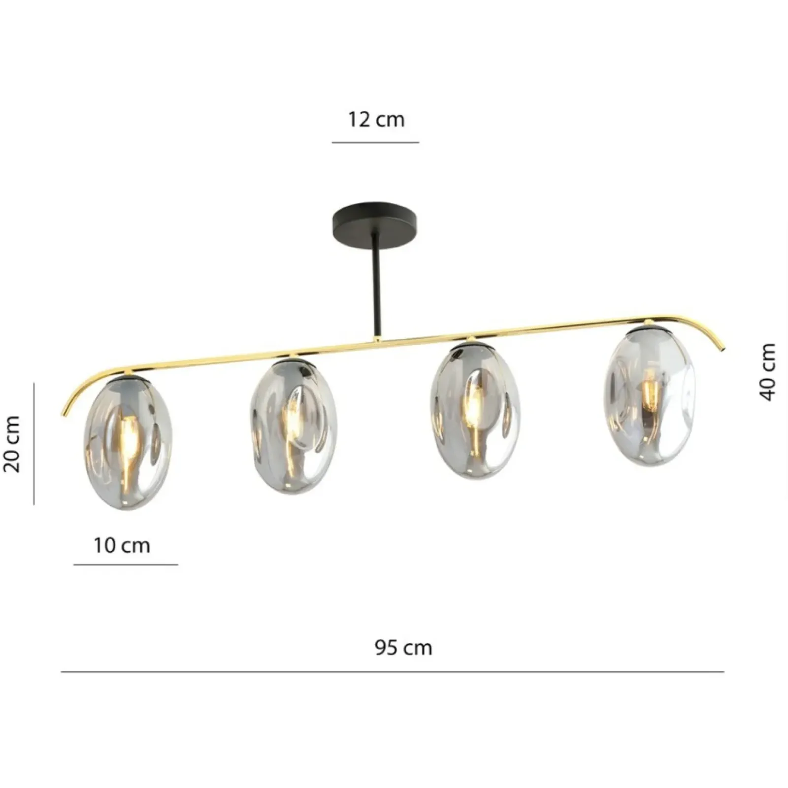 Sklep Kaja Lampa sufitowa z kloszami w kolorze grafitowym 1280/4 z serii FINES Sale