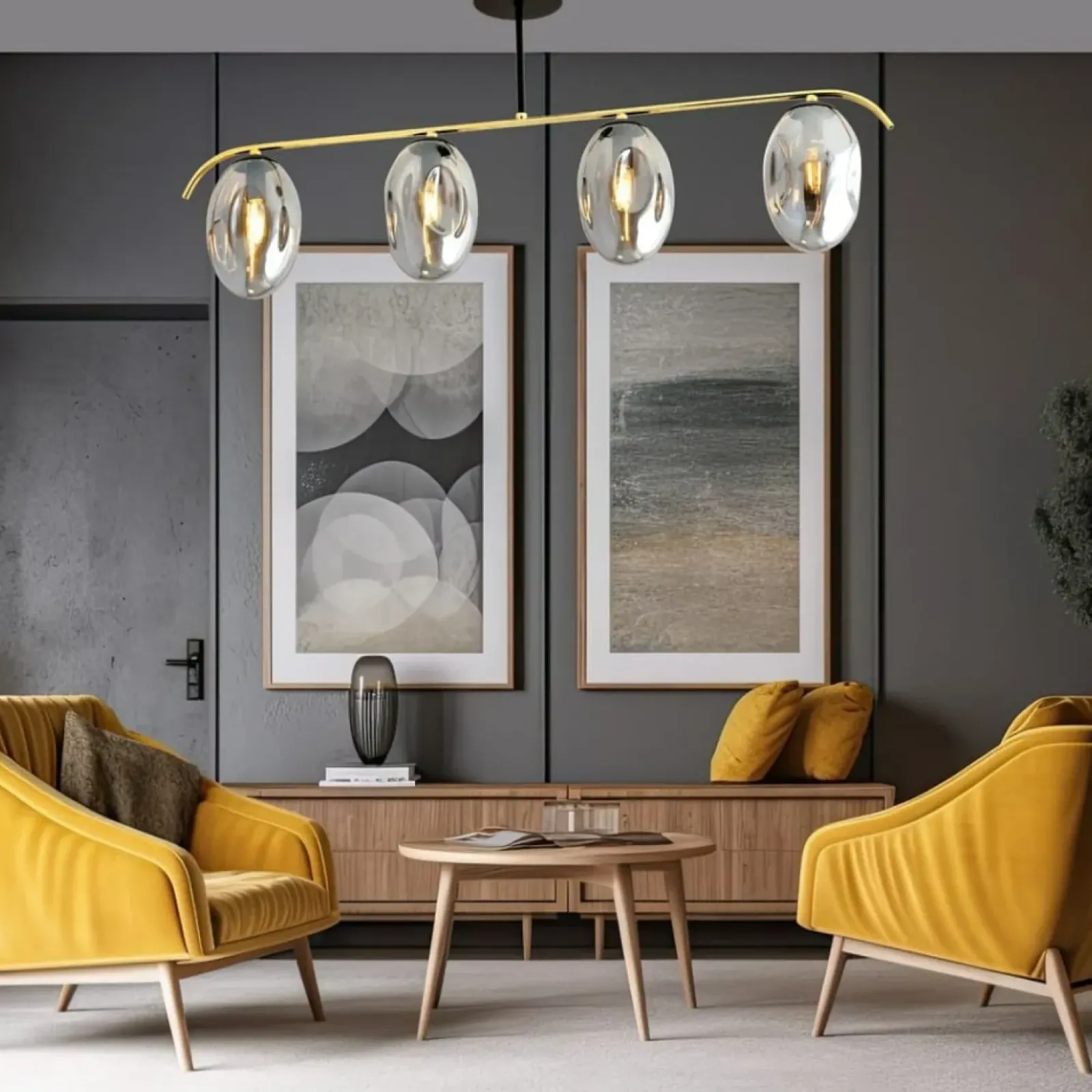 Sklep Kaja Lampa sufitowa z kloszami w kolorze grafitowym 1280/4 z serii FINES Sale
