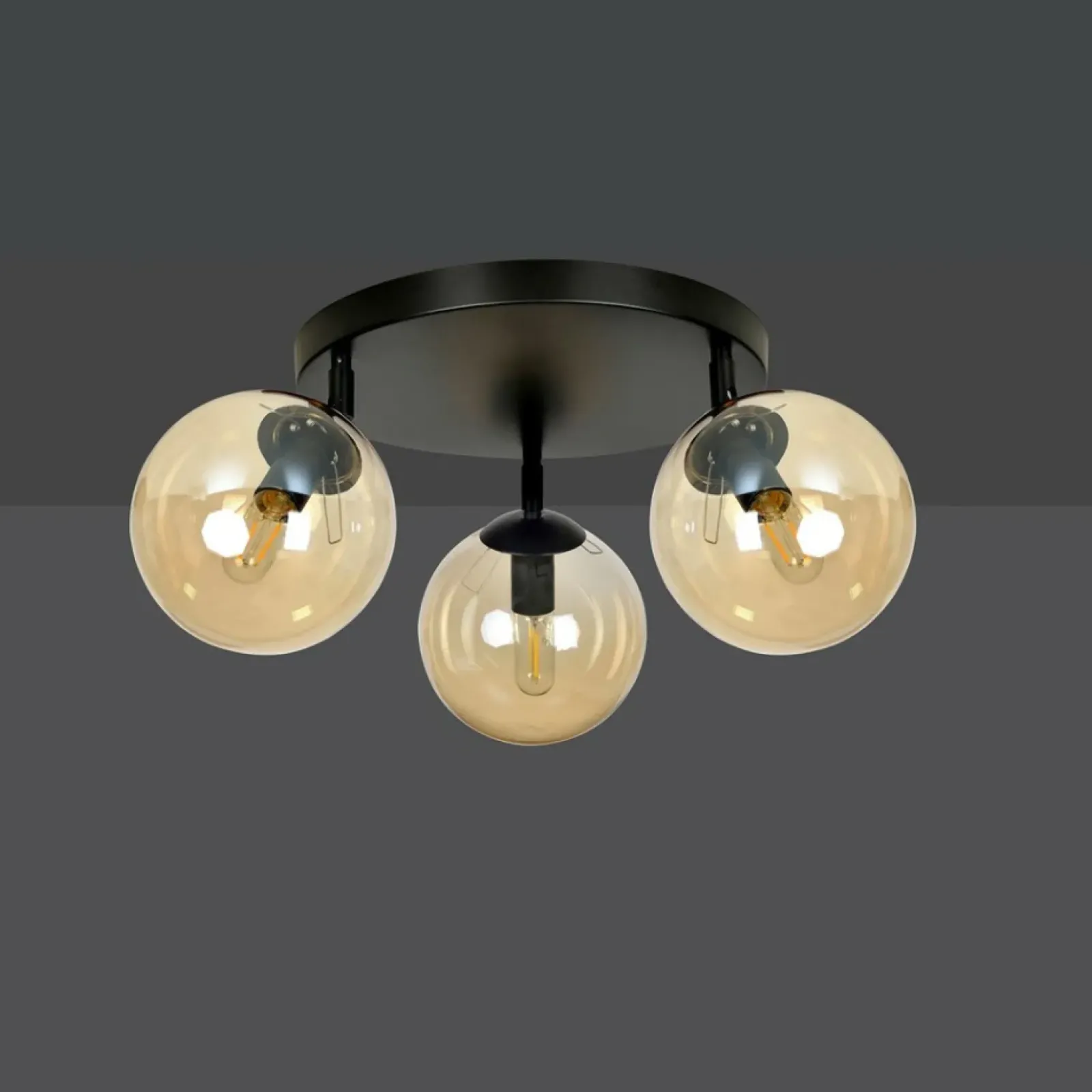 Sklep Kaja Lampa sufitowa z kloszami w kolorze miodowym 778/3APREM | Kaja Cheap