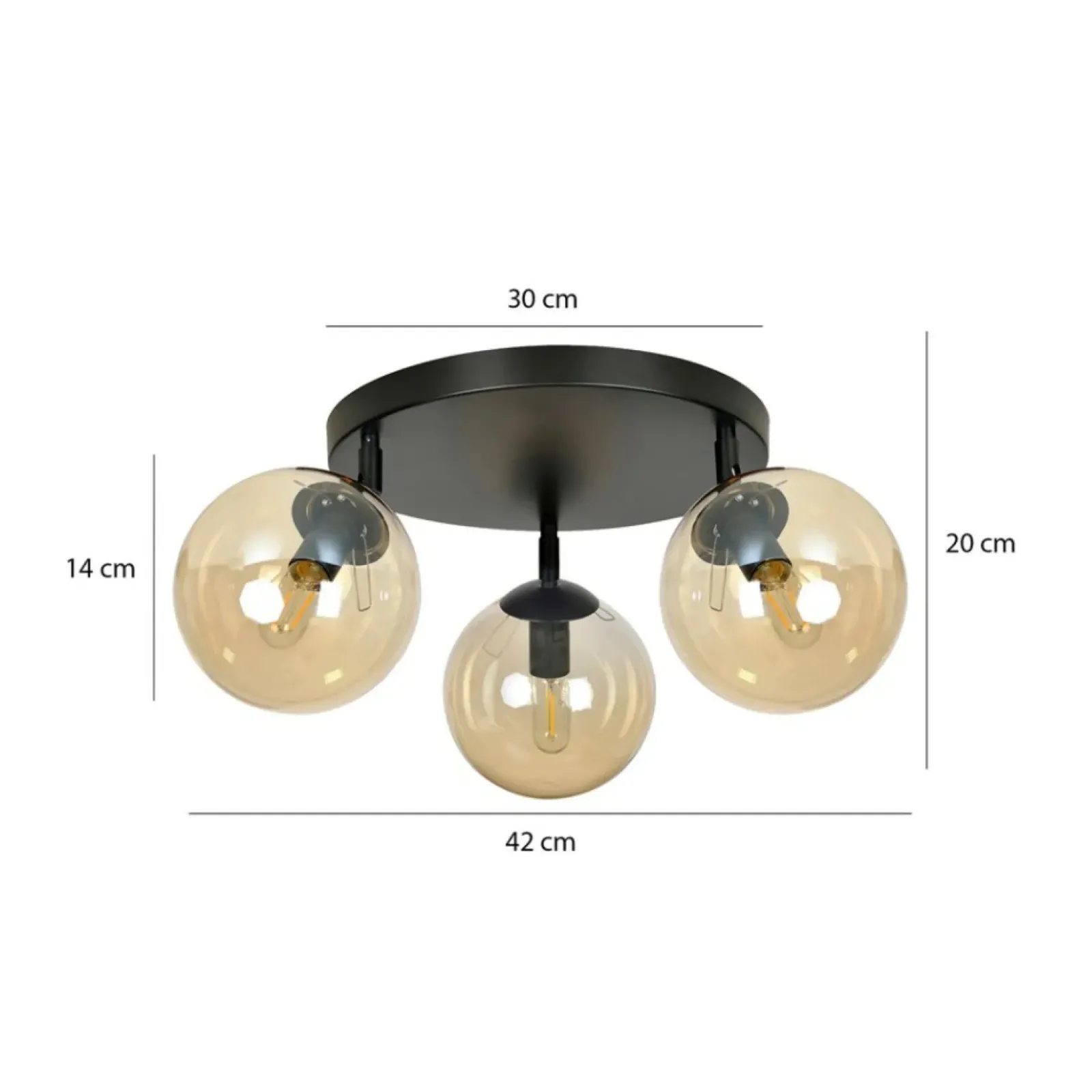 Sklep Kaja Lampa sufitowa z kloszami w kolorze miodowym 778/3APREM | Kaja Cheap