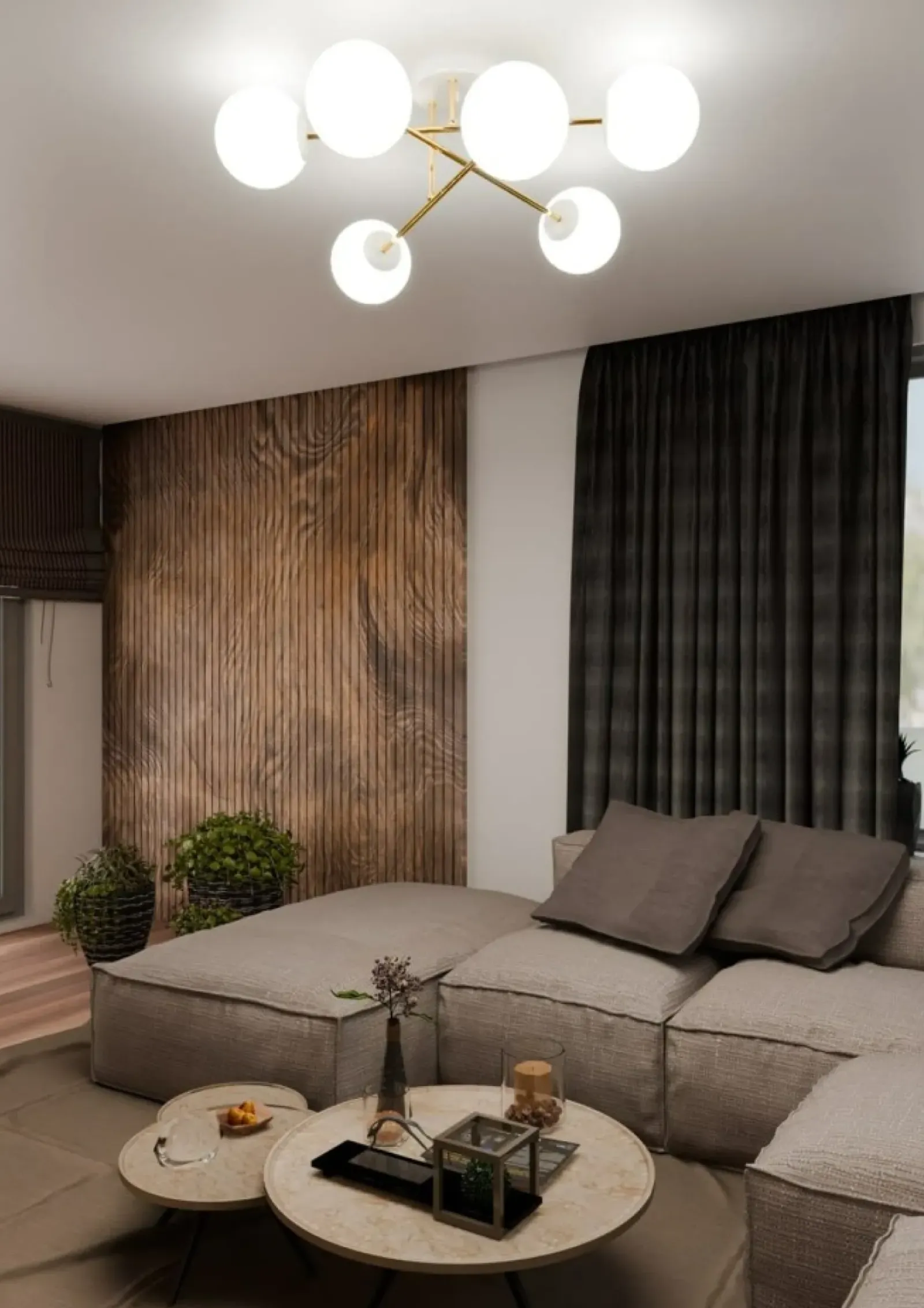 Sklep Kaja Lampa sufitowa z kulistymi kloszami, do salonu 1234/6 z serii MAGNUM Online
