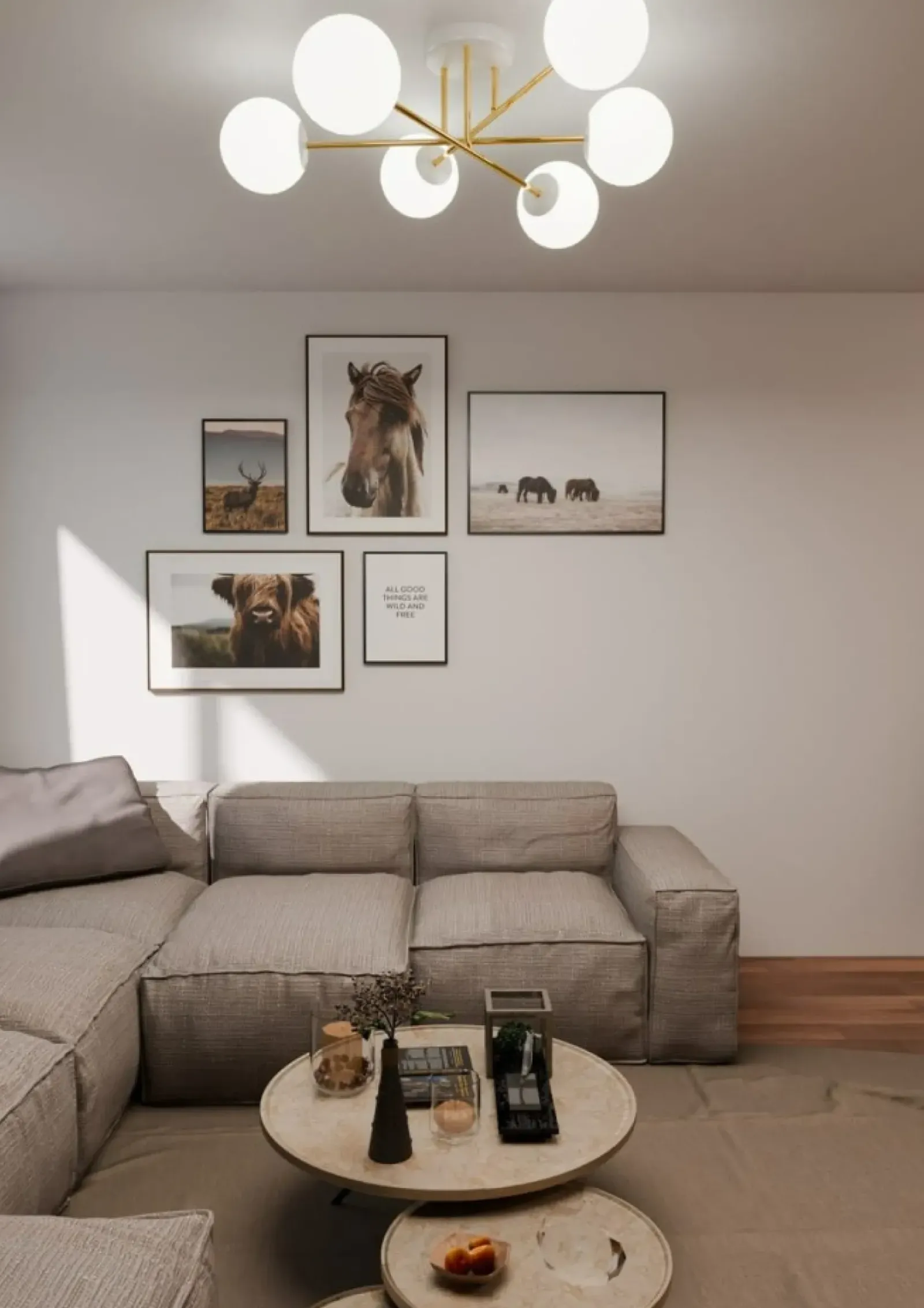 Sklep Kaja Lampa sufitowa z kulistymi kloszami, do salonu 1234/6 z serii MAGNUM Online