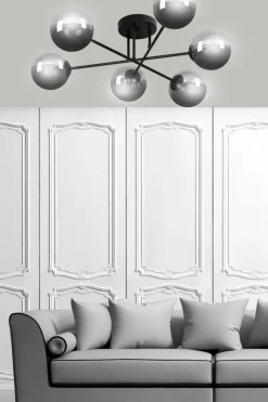 Sklep Kaja Lampa sufitowa z kulistymi grafitowymi kloszami 832/6B | Kaja Cheap