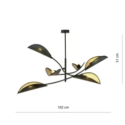 Sklep Kaja Lampa sufitowa z niesymetrycznymi ramionami 1106/6 LOTUS | Kaja Fashion