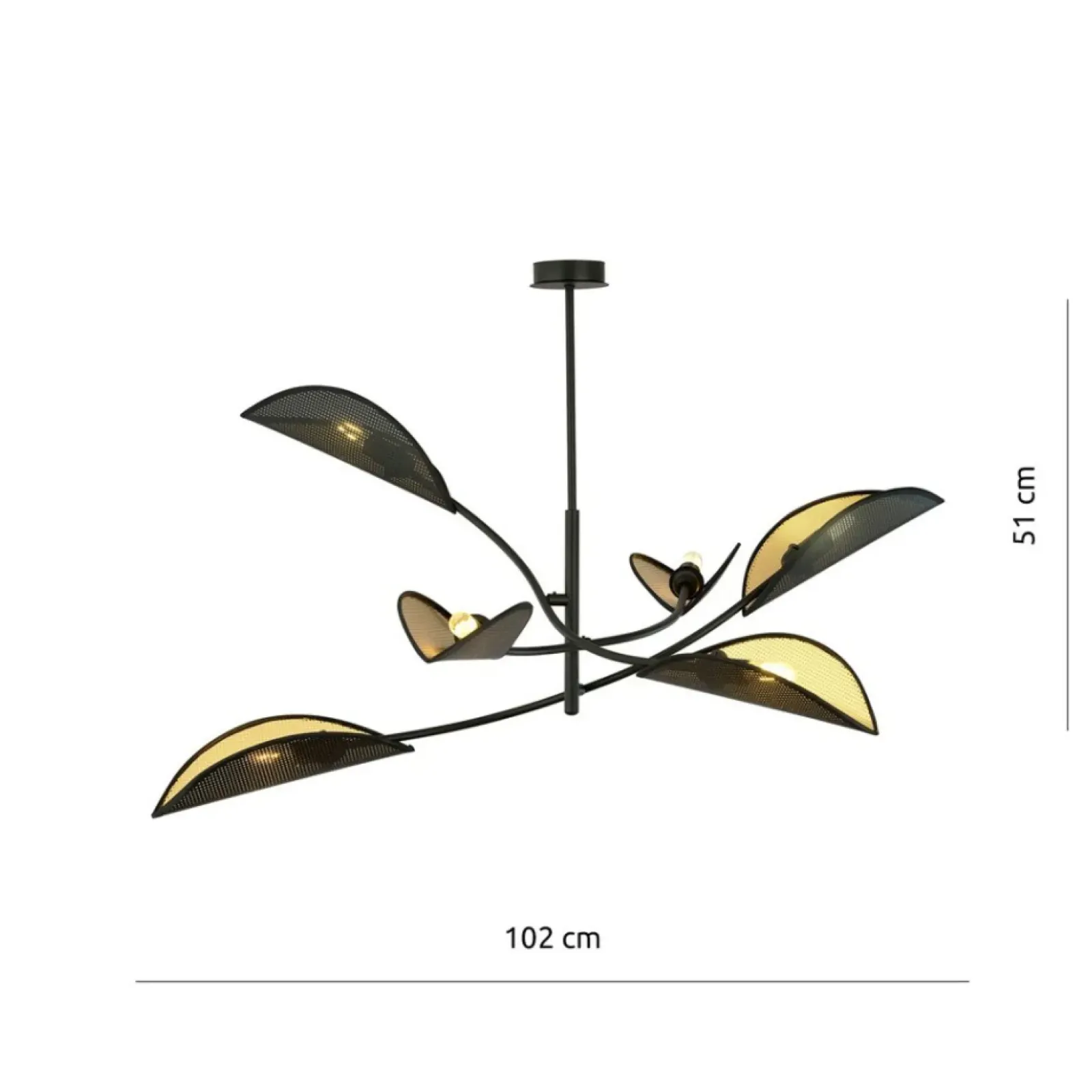 Sklep Kaja Lampa sufitowa z niesymetrycznymi ramionami 1106/6 LOTUS | Kaja Fashion