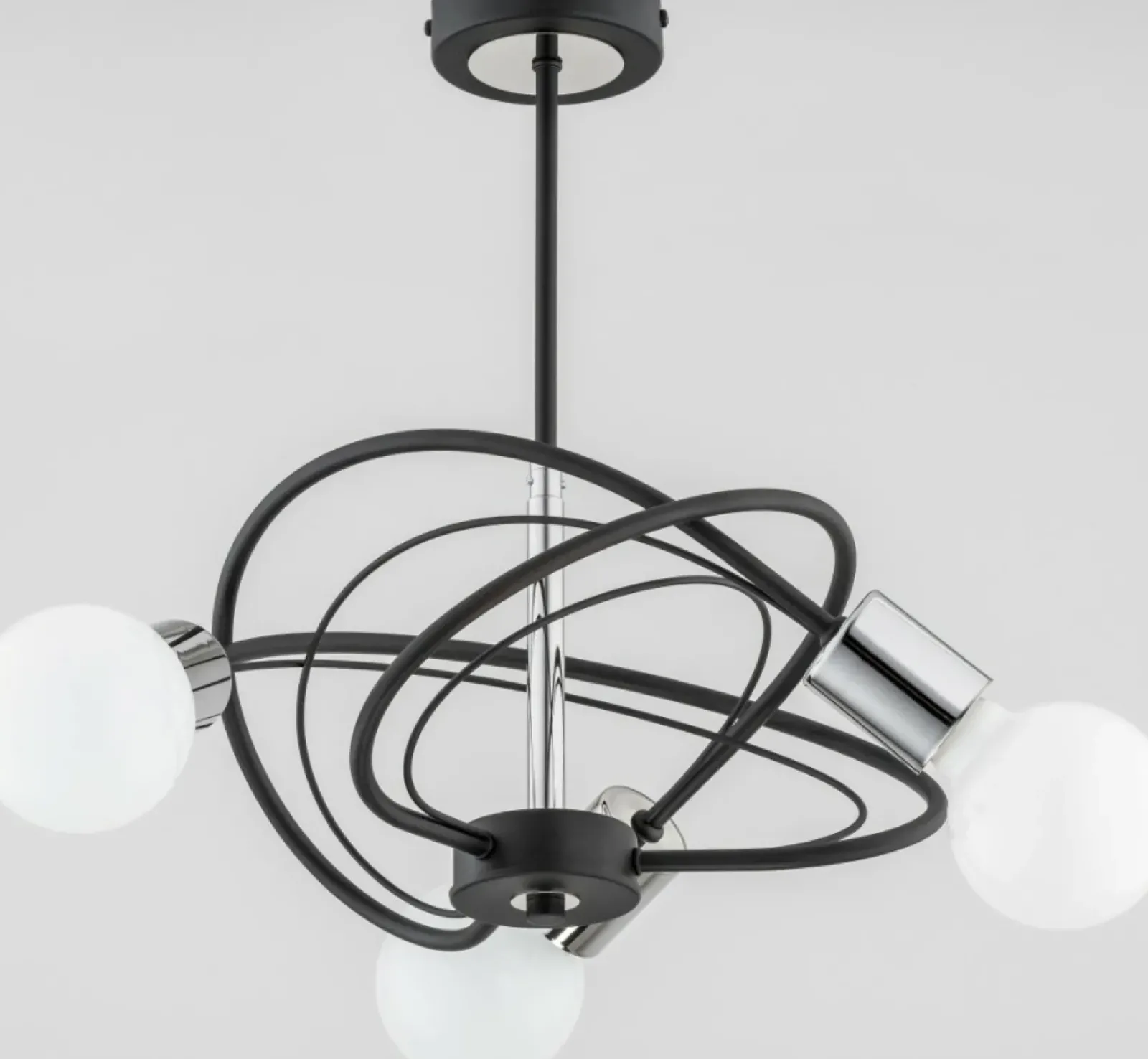 Sklep Kaja Lampa sufitowa z odkrytymi żarówkami, czerń i chrom AL 25883 | Kaja Store