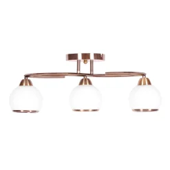 Sklep Kaja Lampa sufitowa z okrągłymi kloszami K-JSL-6084/3 AB LARA | Kaja* Randole Tradycyjne|Żyrandole Tradycyjne - Retro