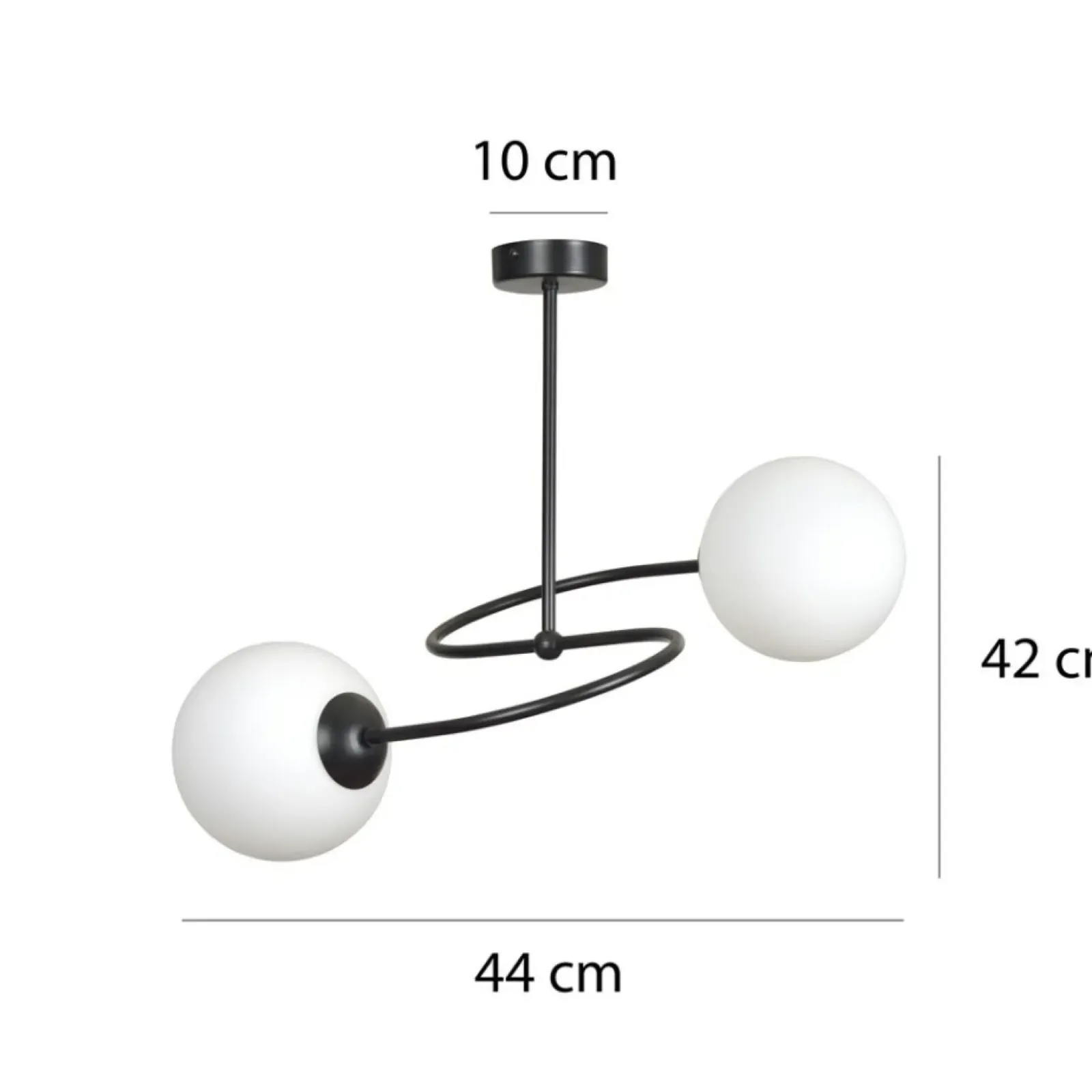 Sklep Kaja Lampa sufitowa z oprawą w kształcie litery „S” 734/2B | Kaja New
