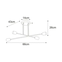 Sklep Kaja Lampa sufitowa z oprawkami bez kloszy K-4392 SITYA WHITE | Kaja biały Best