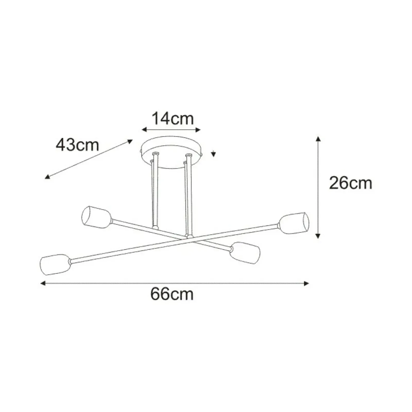 Sklep Kaja Lampa sufitowa z oprawkami bez kloszy K-4392 SITYA WHITE | Kaja biały Best