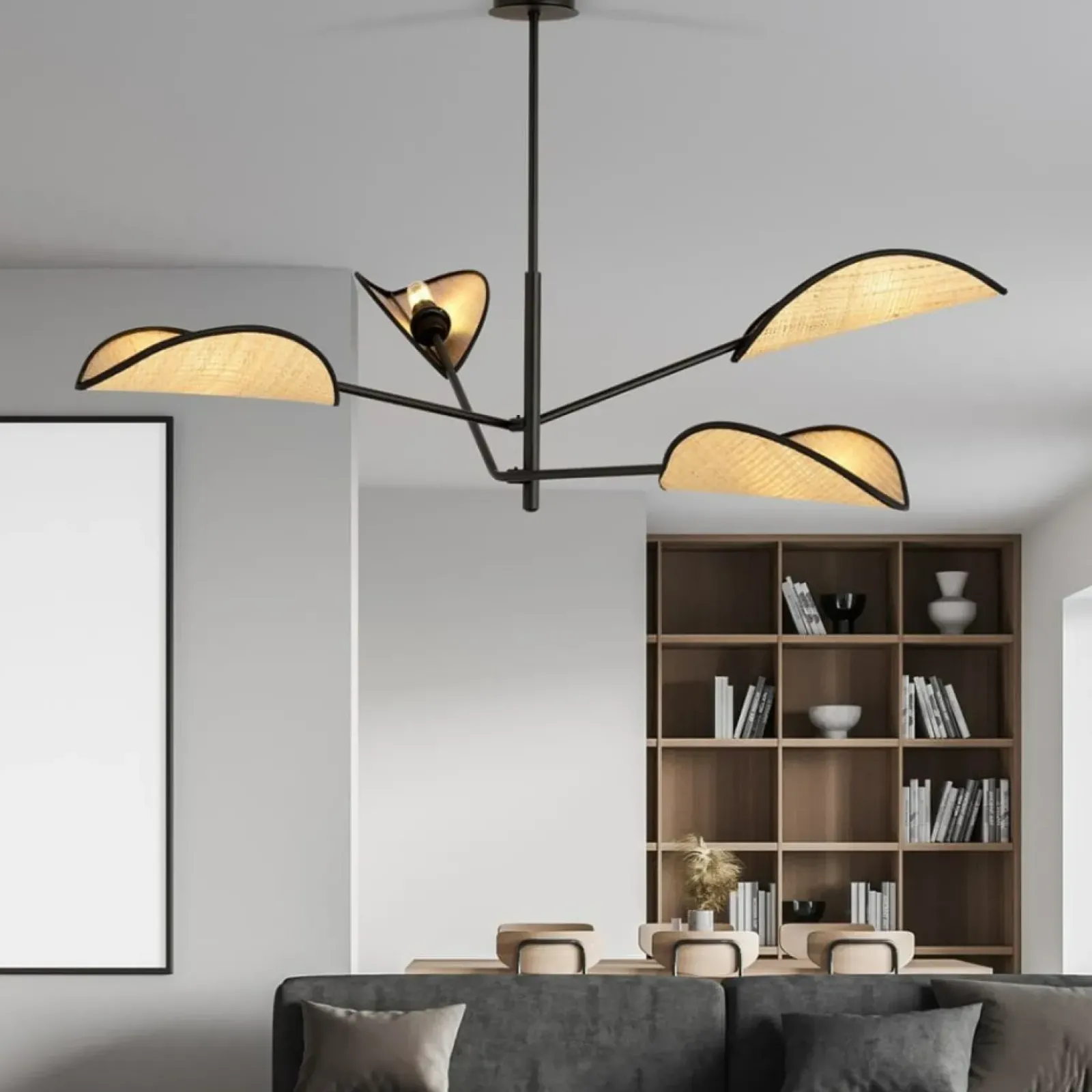 Sklep Kaja Lampa sufitowa z ozdobnymi, rattanowymi abażurami 1160/4 VENE | Kaja Sale