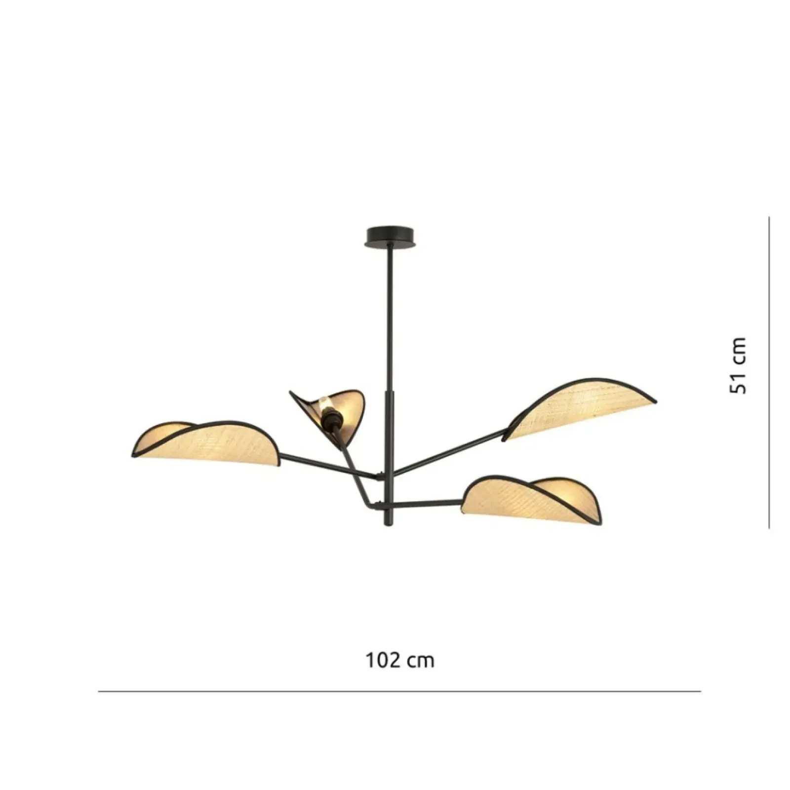 Sklep Kaja Lampa sufitowa z ozdobnymi, rattanowymi abażurami 1160/4 VENE | Kaja Sale