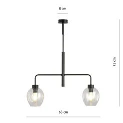 Sklep Kaja Lampa sufitowa z ozdobnymi kloszami 1164/2 LUKKA | Kaja Oświetlenie Cheap