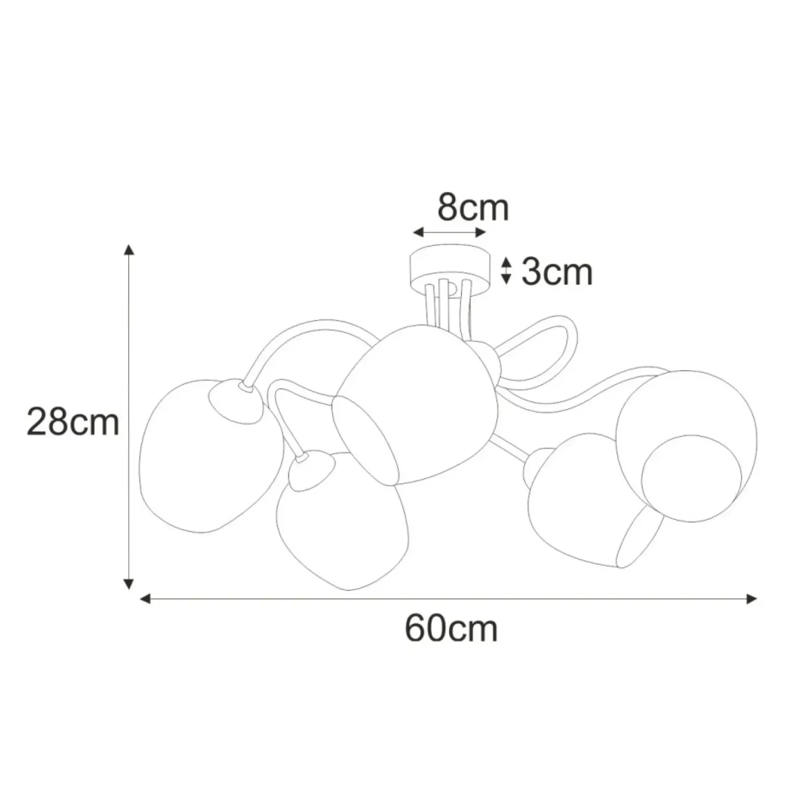 Sklep Kaja Lampa sufitowa z pięcioma matowymi kloszami K-5186 z serii BELLA Discount
