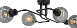Sklep Kaja Lampa sufitowa z przydymionymi kloszami 3040/4 BL z serii TANGO czarny Best Sale