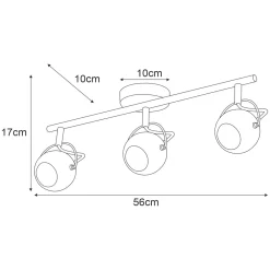Sklep Kaja Lampa sufitowa z reflektorami K-8002/3 BK SALVA BLACK | Kaja* Reflektory Sufitowe Podłużne - Na Listwie