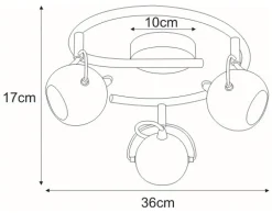 Sklep Kaja Lampa sufitowa z reflektorami K-8002/3G CHR SALVA | Kaja chrom Shop