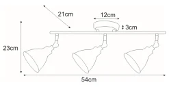 Sklep Kaja Lampa sufitowa z reflektorami K-8005-3 BK WATSO BLACK | Kaja* Reflektory Sufitowe Podłużne - Na Listwie