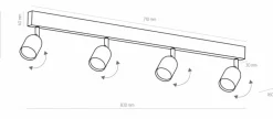 Sklep Kaja Lampa sufitowa z ruchomymi reflektorami TK 1024 TOP | Kaja Oświetlenie Cheap