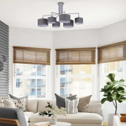 Sklep Kaja Lampa sufitowa z sześcioma abażurami K-4341 SIMONE GRAY | Kaja szary Outlet