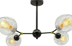 Sklep Kaja Lampa sufitowa z transparentnymi kloszami 1094/4 BLACK | Kaja czarny Flash Sale