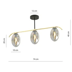 Sklep Kaja Lampa sufitowa z trzema grafitowymi kloszami 1280/3 z serii FINES Discount