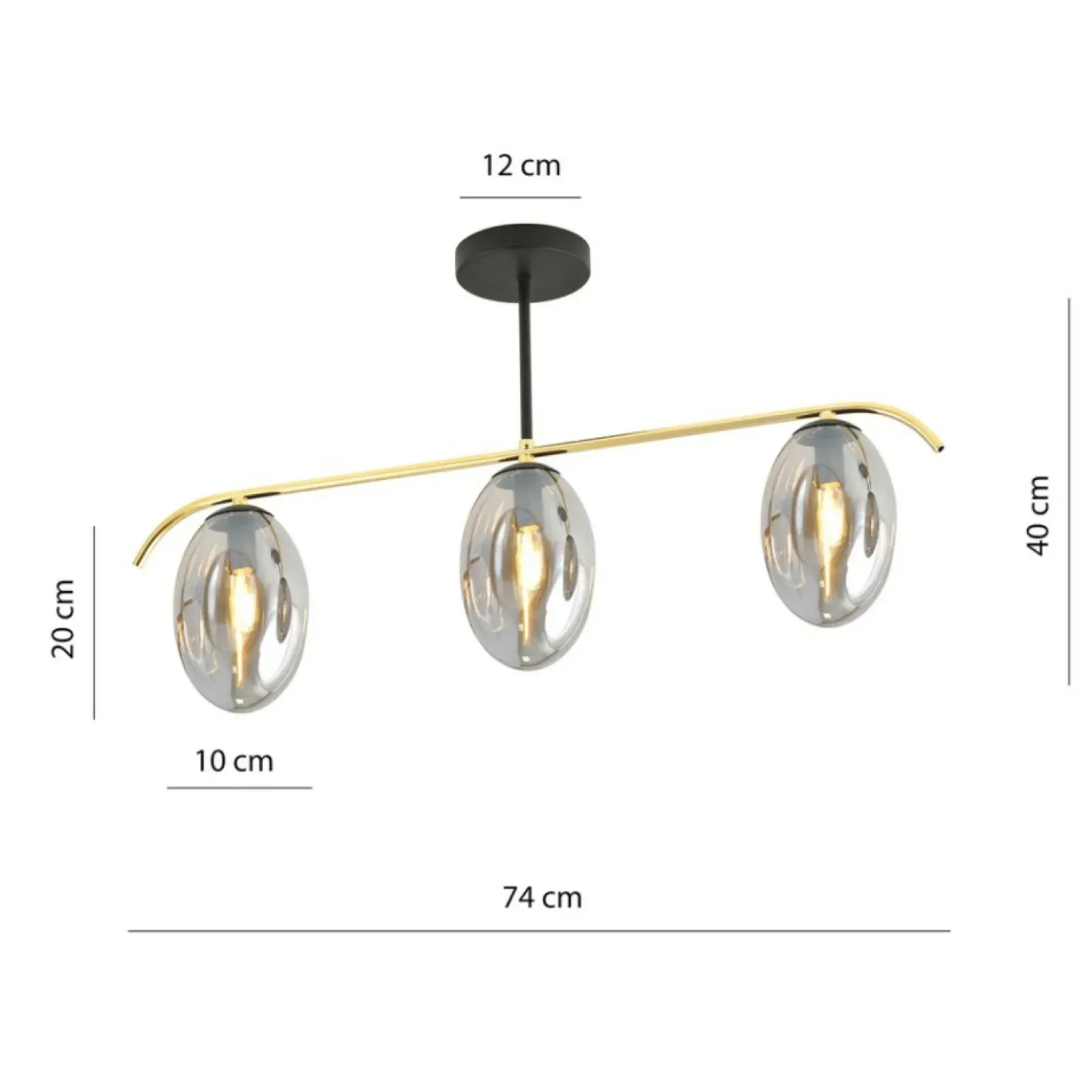 Sklep Kaja Lampa sufitowa z trzema grafitowymi kloszami 1280/3 z serii FINES Discount
