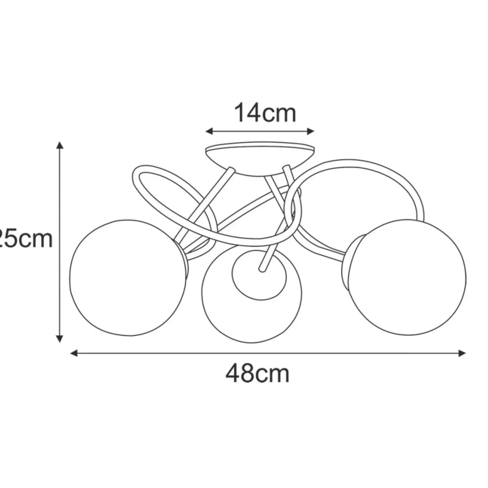 Sklep Kaja Lampa sufitowa z trzema kloszami o średnicy 14cm K-5350 z serii NELA Discount