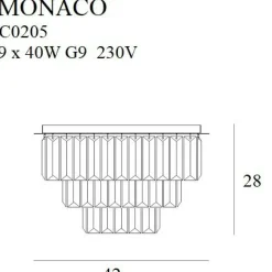 Sklep Kaja Lampa sufitowa z wiszącymi kryształkami MX C0205 MONACO | Kaja Online