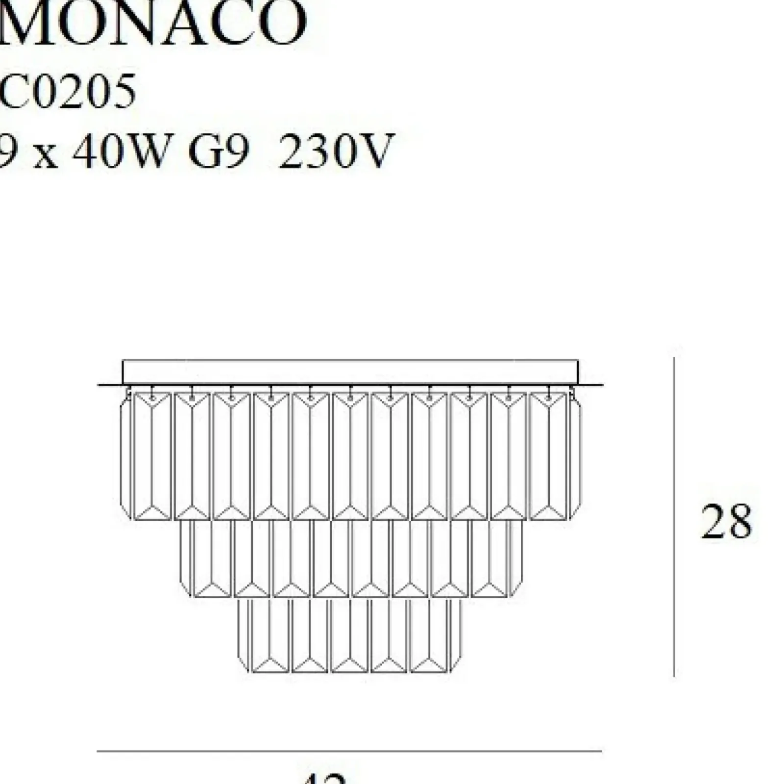 Sklep Kaja Lampa sufitowa z wiszącymi kryształkami MX C0205 MONACO | Kaja Online