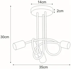 Sklep Kaja Lampa sufitowa z zakręconymi ramionami K-3610 DEZE | Kaja Oświetlenie biały Outlet
