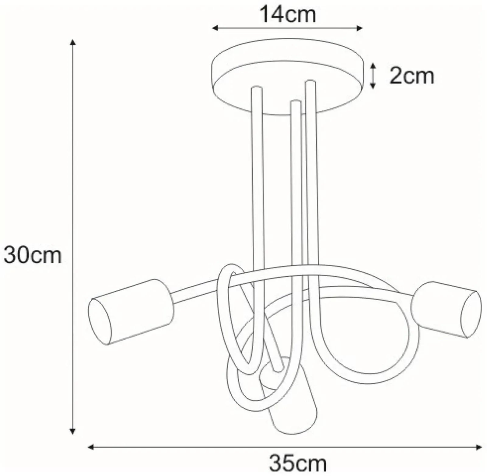 Sklep Kaja Lampa sufitowa z zakręconymi ramionami K-3610 DEZE | Kaja Oświetlenie biały Outlet