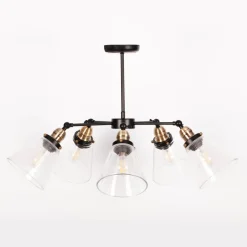 Sklep Kaja Lampa sufitowa ze stożkowymi kloszami K-8037B-5 SAMANTA | Kaja czarny Shop