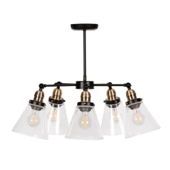 Sklep Kaja Lampa sufitowa ze stożkowymi kloszami K-8037B-5 SAMANTA | Kaja czarny Shop