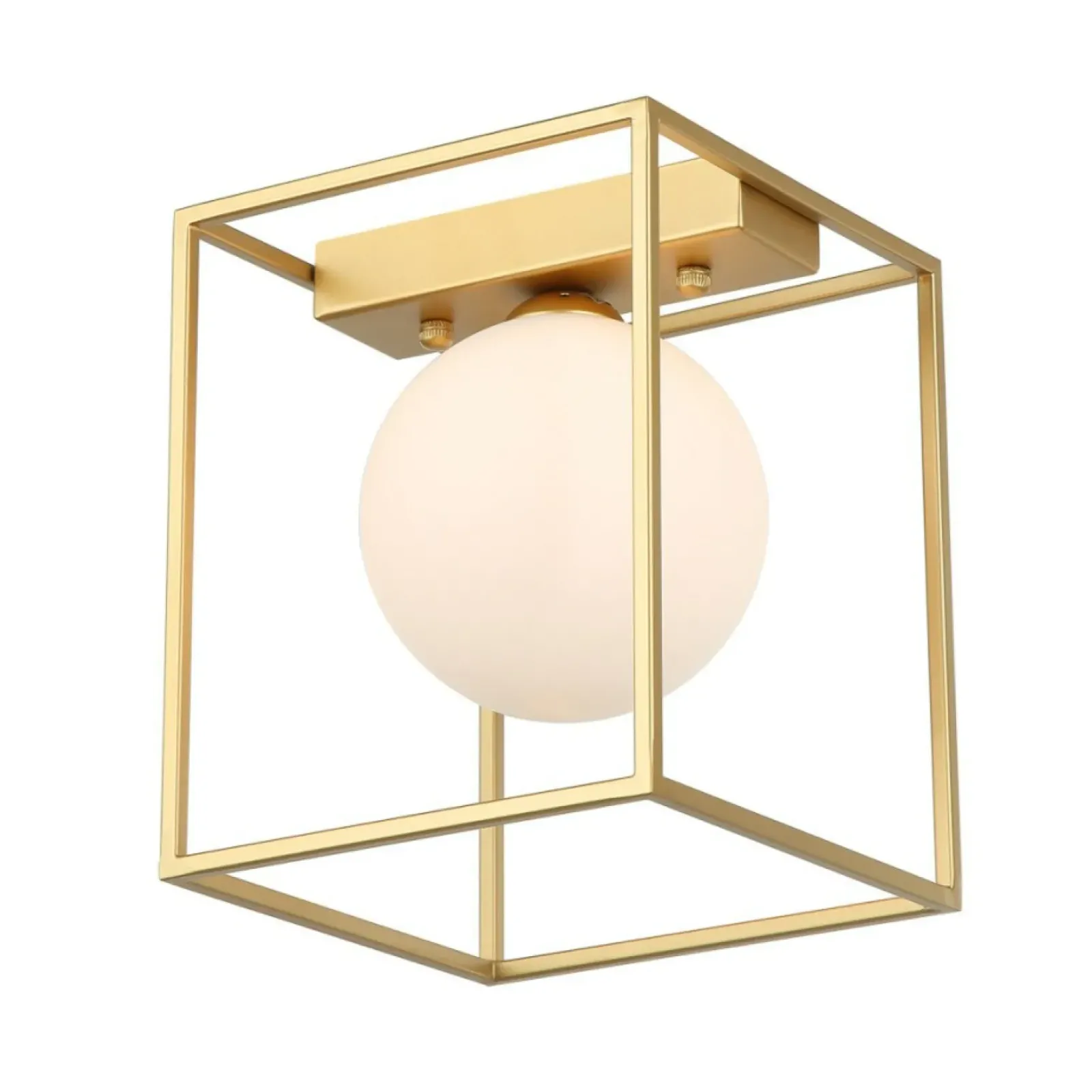 Sklep Kaja Lampa sufitowa złoty box z kloszem MXM-4582/1 GD MEDIAMO | Kaja Best Sale