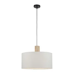 Sklep Kaja Lampa wisząca - połączenie drewna i abażura 15112-16 z serii LINEN biały Clearance