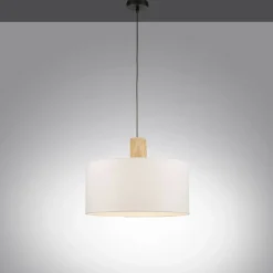 Sklep Kaja Lampa wisząca - połączenie drewna i abażura 15112-16 z serii LINEN biały Clearance