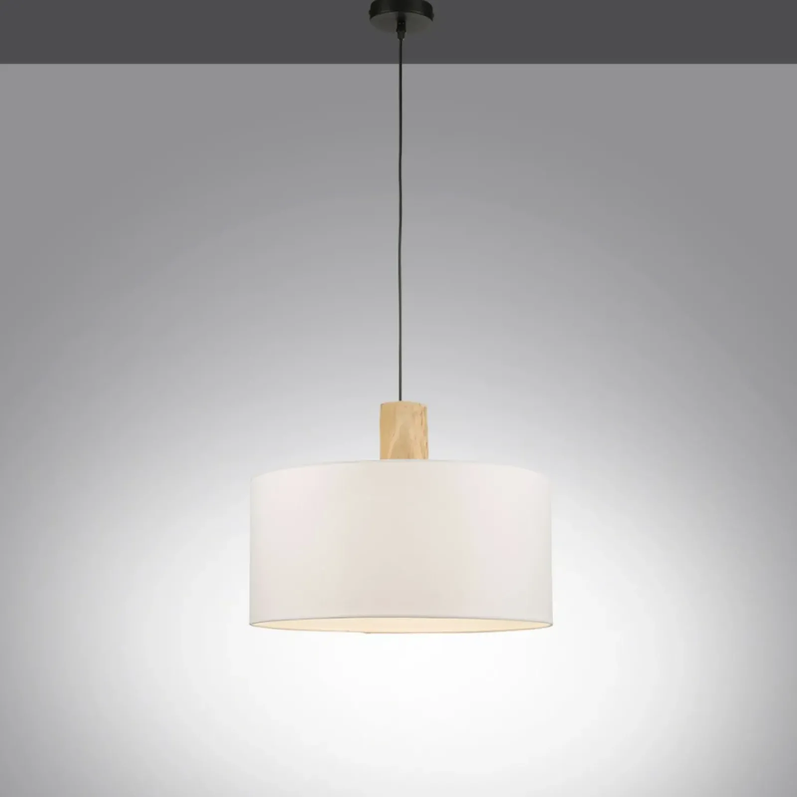 Sklep Kaja Lampa wisząca - połączenie drewna i abażura 15112-16 z serii LINEN biały Clearance