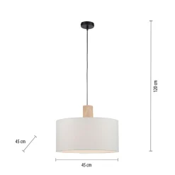 Sklep Kaja Lampa wisząca - połączenie drewna i abażura 15112-16 z serii LINEN biały Clearance