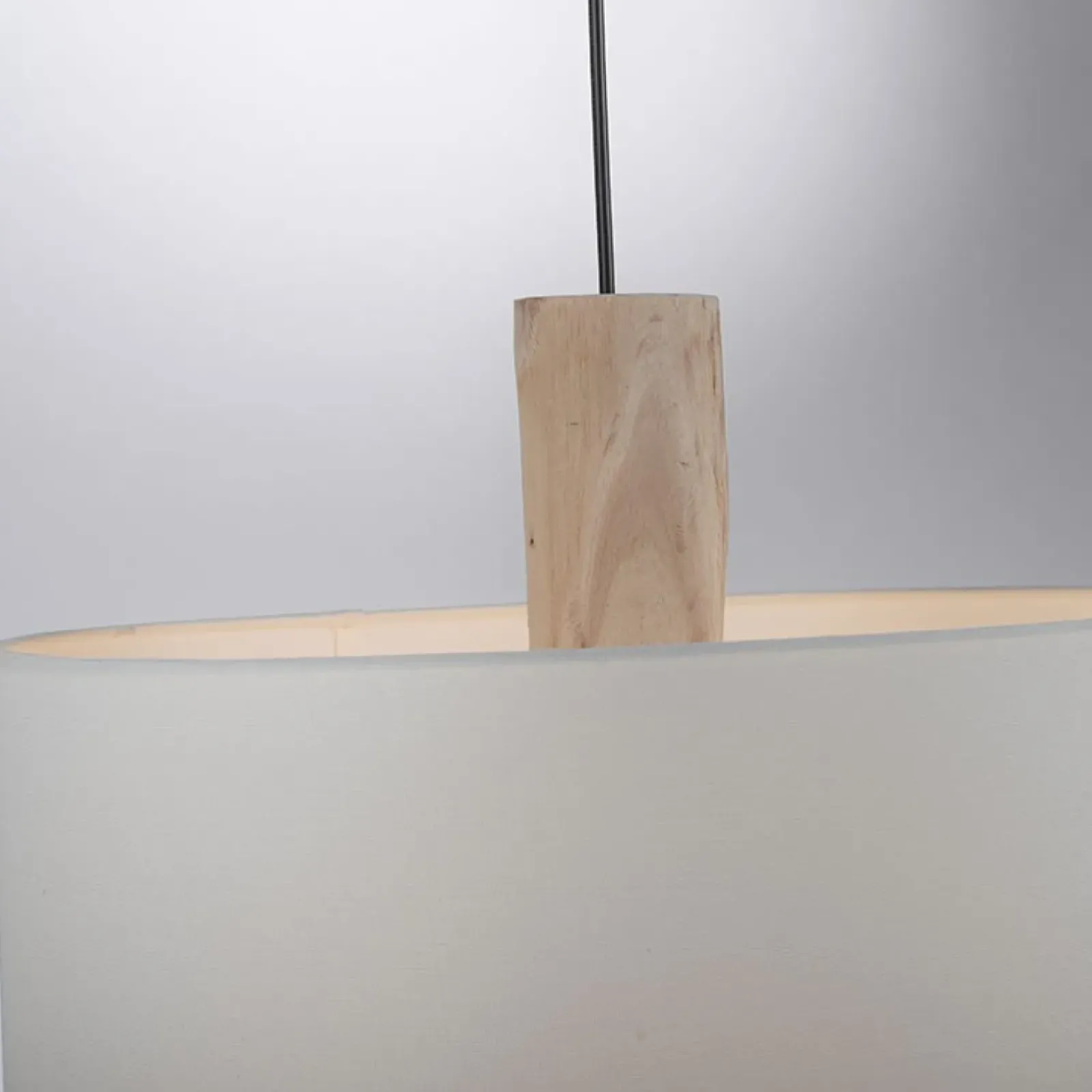 Sklep Kaja Lampa wisząca - połączenie drewna i abażura 15112-16 z serii LINEN biały Clearance